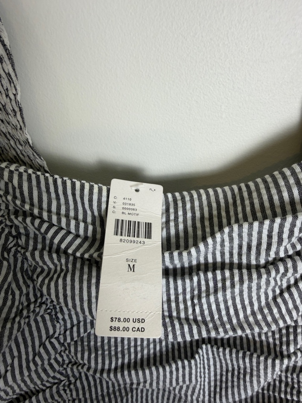 PILCRO Anthropologie NWT Ruched Tank Smocking Side Zip Blue Stripe | Sz M - Picture 5 of 6